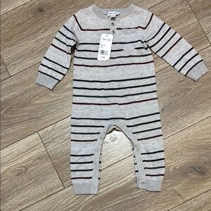 Splendid Gray Striped One Piece 6-9M NWT